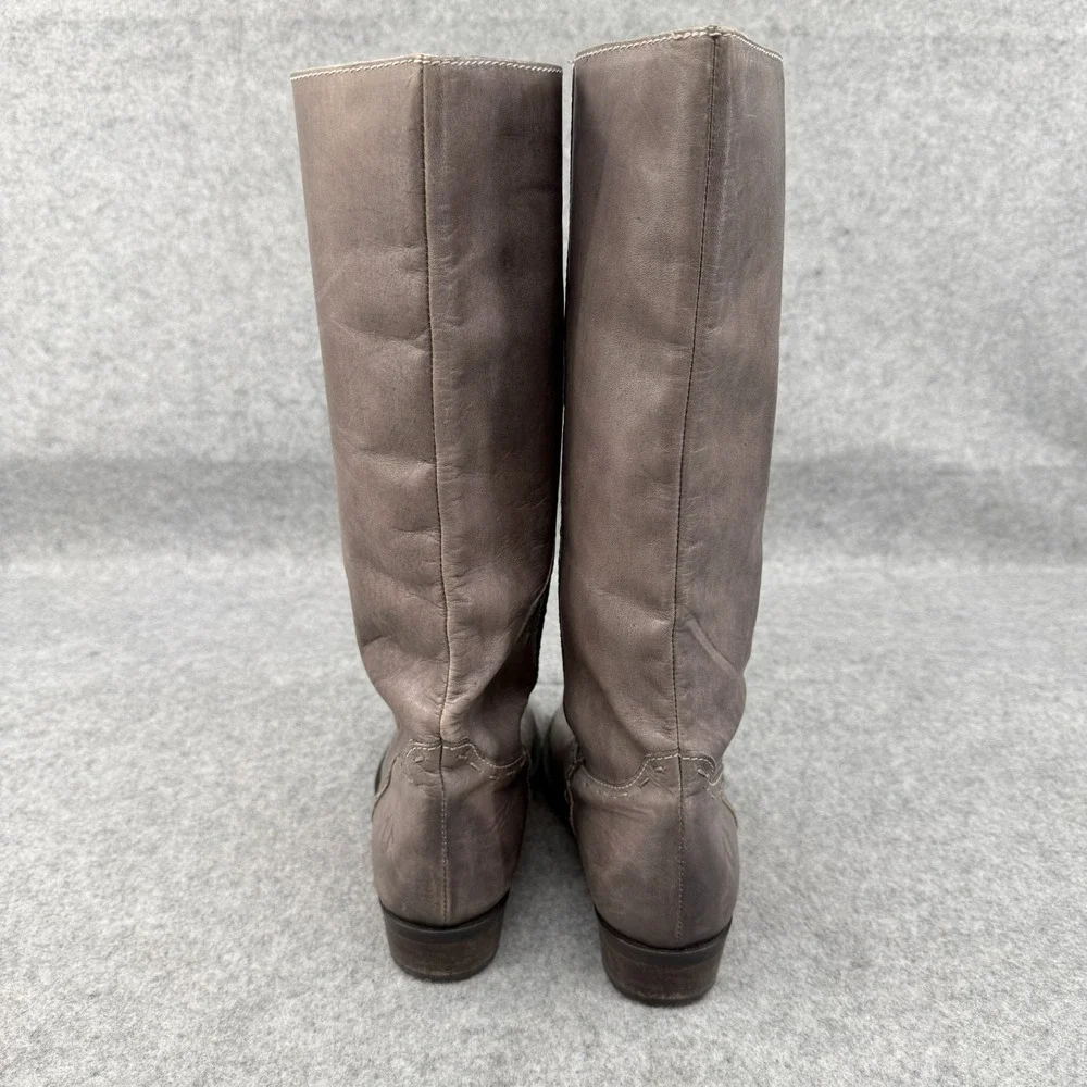 True Religion Tall Leather Knee-High Riding Boots 7‎ Gray Maddy Style TRS91110